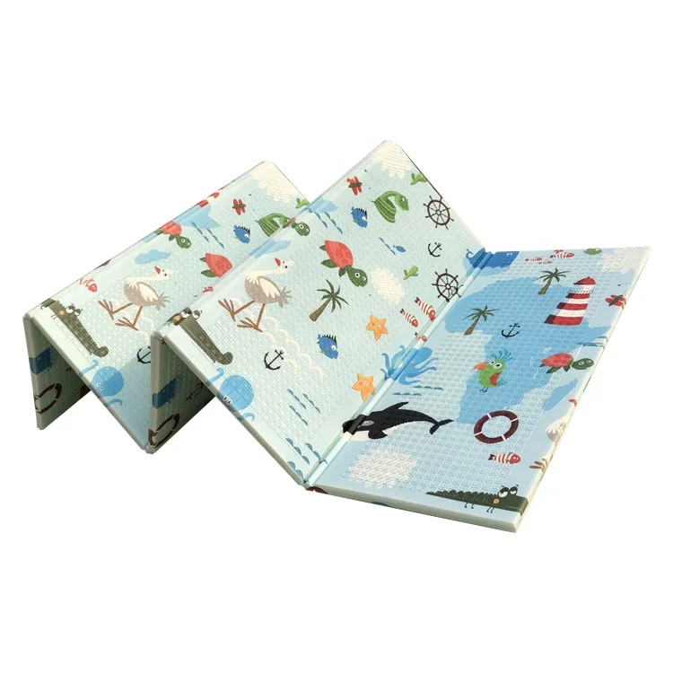 High quality double side design waterproof kids carpet xpe foam baby non toxic play mat foldable