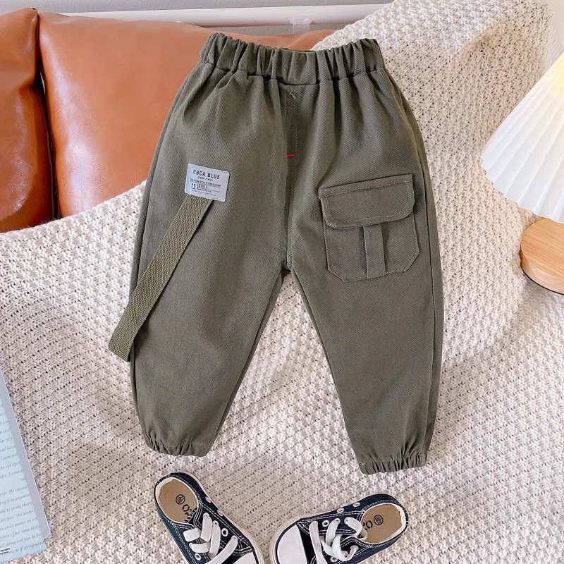 0-4 Years Baby Boys Cargo Jacket Sets Toddler Cute Solid Jackets And Pant 3 Pieces outfit For Spring And Autumn