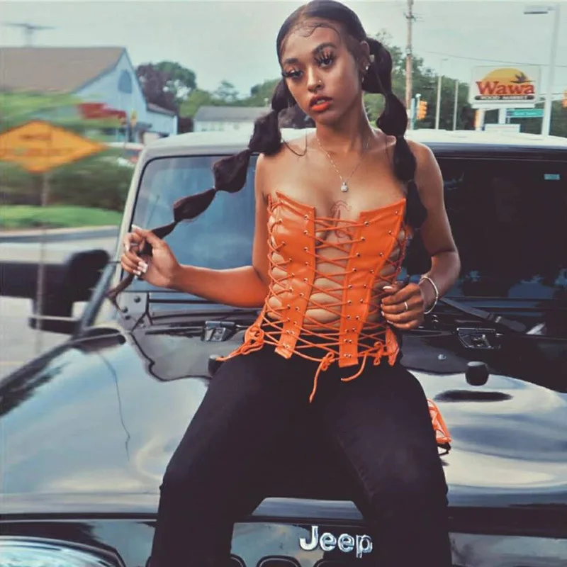 Женский новый сексуальный полый ремешки рыбья кость кожа талии корсет укороченный топ без рукавов жилет