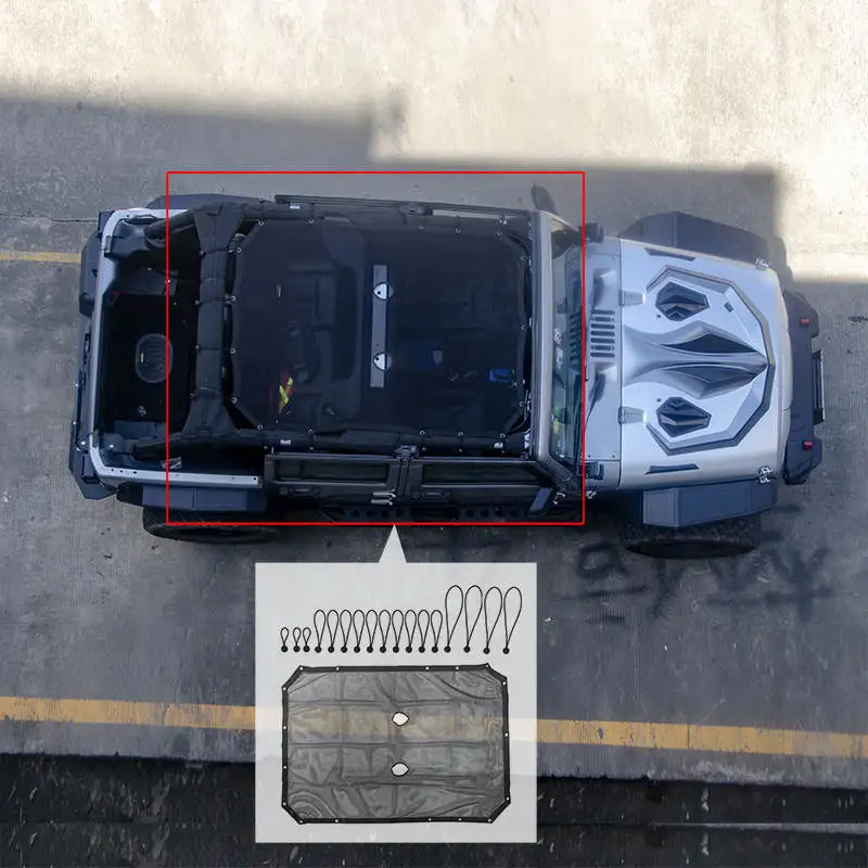 
LIYUAN jk Sun Shade Net Soft Top Full Front Rear Eclipse For Wrangler Sunshade Mesh UV Protection 