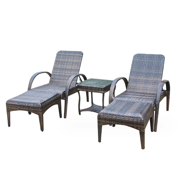 Comfortable PE Rattan Waterproof Leisure Garden Recliner Swimming Pool Outdoor Pool Furniture Sunbed Beach Lounger Sun chair