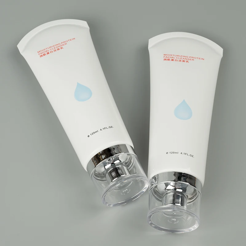 Chemical Impermeability Custom Heterotype Sealing PE Tube With Cap for Facial Wash 120ML Cream Cosmetics Tube