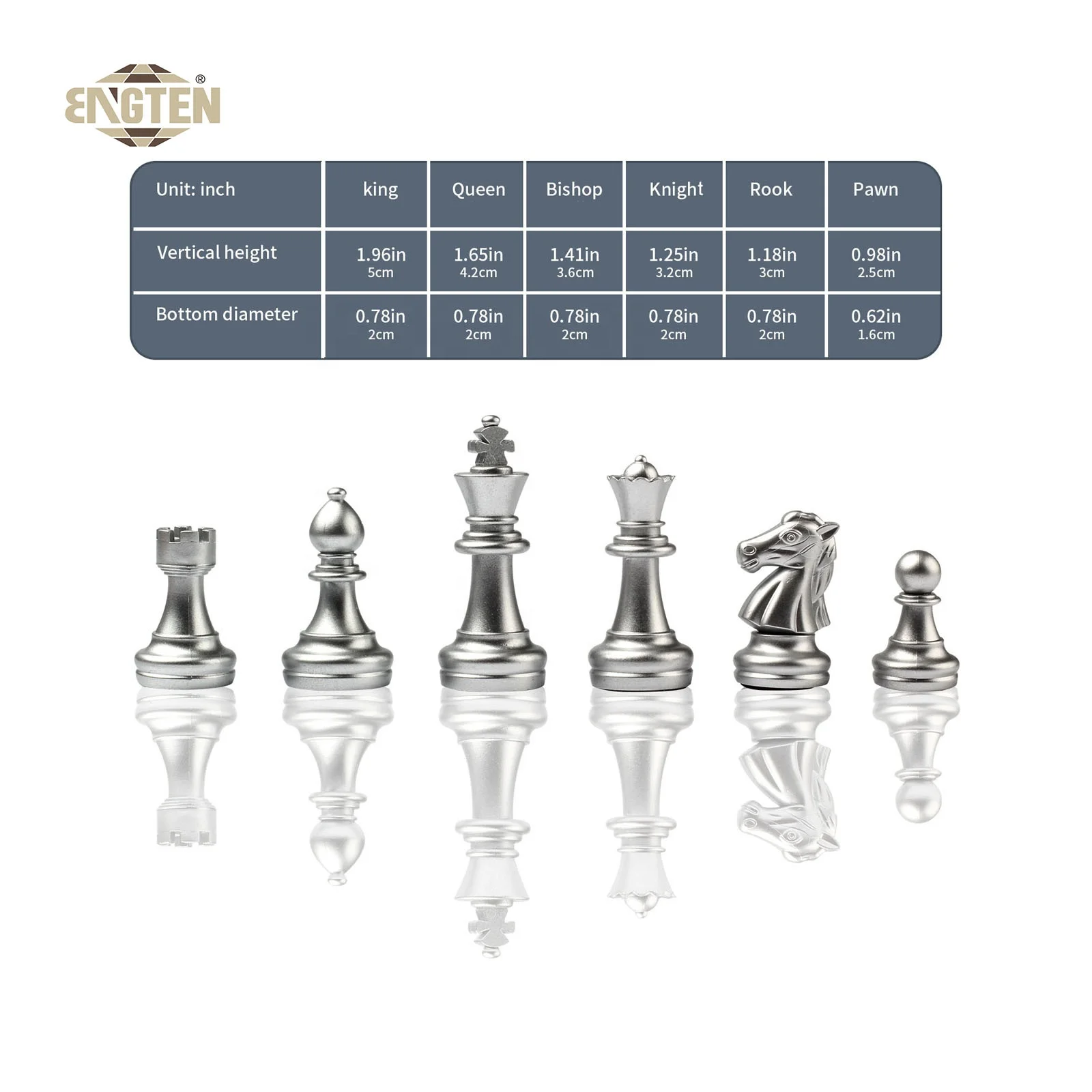 Chess Sets for Kids and Adults Collapsible Board Storage Base with Gold and Silver Pieces Chess Games