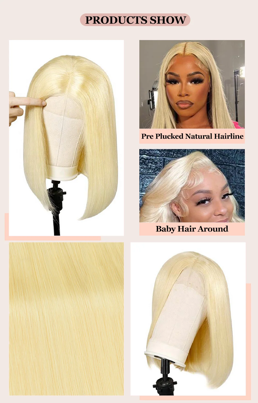 RXHAIR Wholesale Bone Straight Vietnam 613 Glueless Hd Lace Handmade Wig With Baby Hair For Black Women