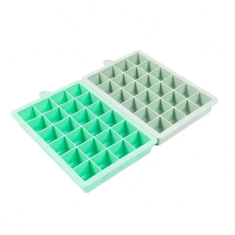 Food Grade 24 Cavities Ice Cube Trays Molds Silicone Ice Tray for Whiskey ice grid tray