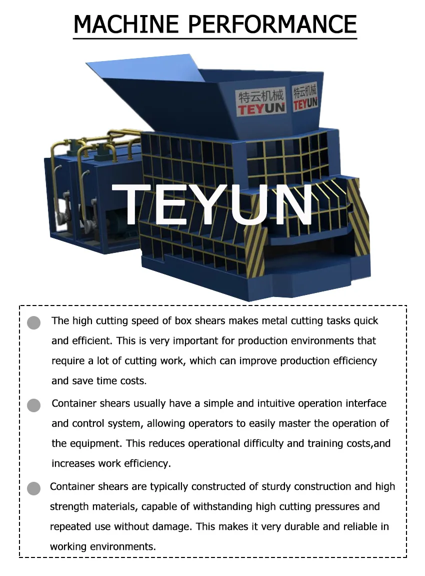 Teyun Panic Buying High Capacity Top Fashion Container Metal Shear Machine