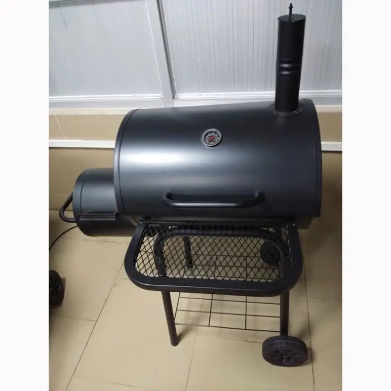 High Quality Grill Factory Good Griller & Smoker Charcoal Smoker Barrel Grill in Black