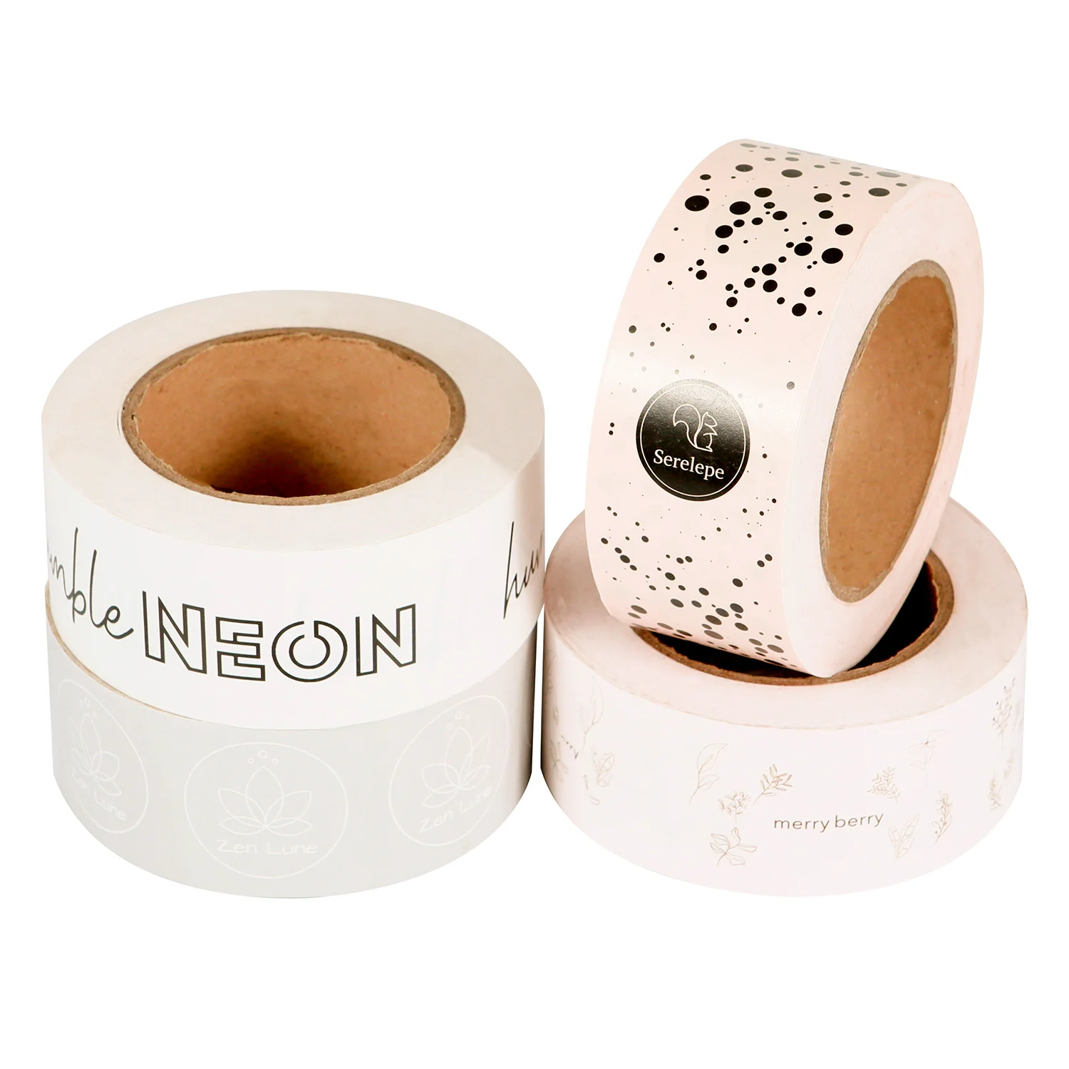 Biodegradable eco water activated  adhesive kraft paper packing tape cinta de embalaje adhesive shipping tape