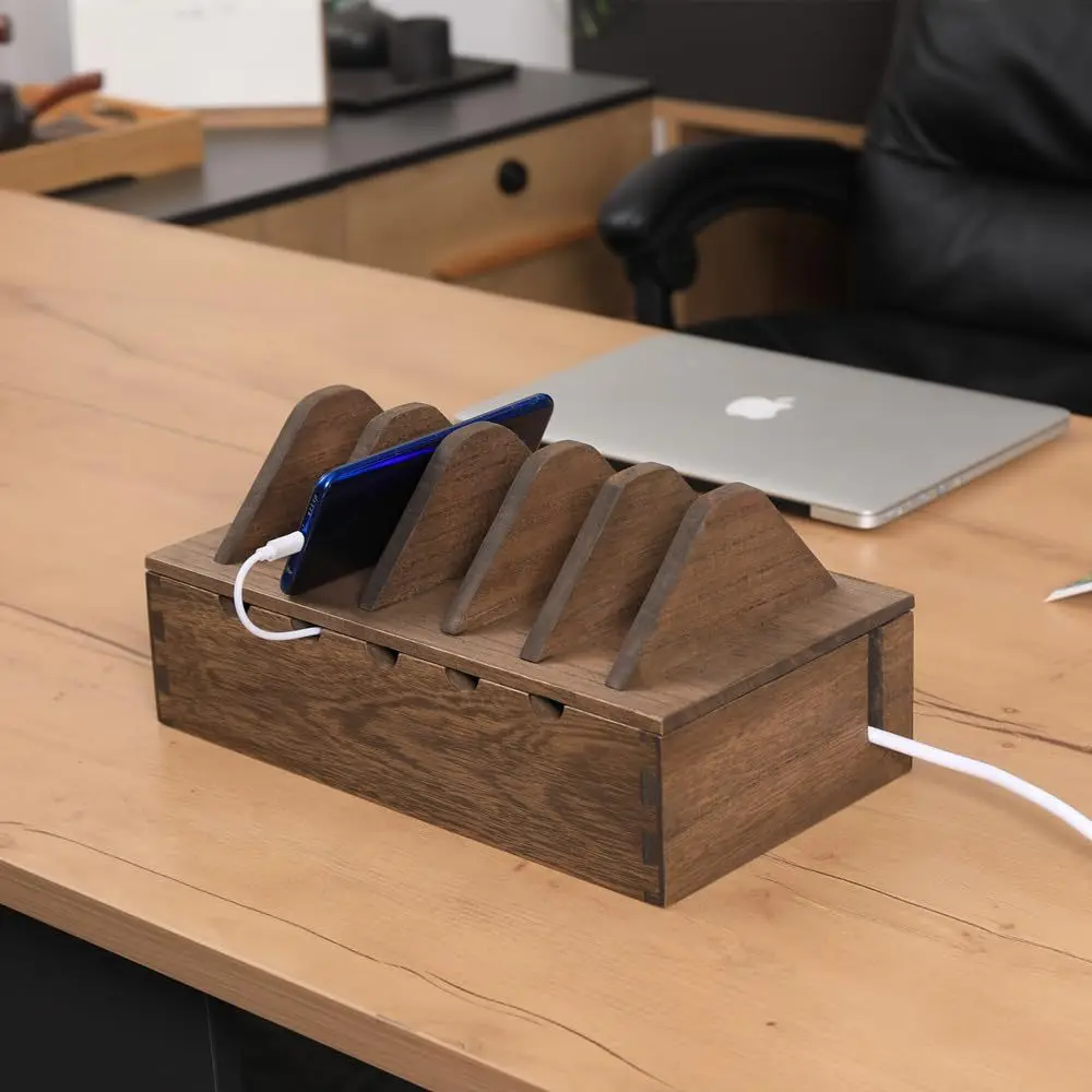 Твердая деревянная Кабельная сборка деревянные инструменты настольные кабели для передачи данных с кабелем питания сортировочные и ящики хранения