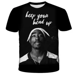 2pac 3d Print T Shirt For Men Women Summer Casual Hip Hop T-shirt  Streetwear Plus Size T Shirts