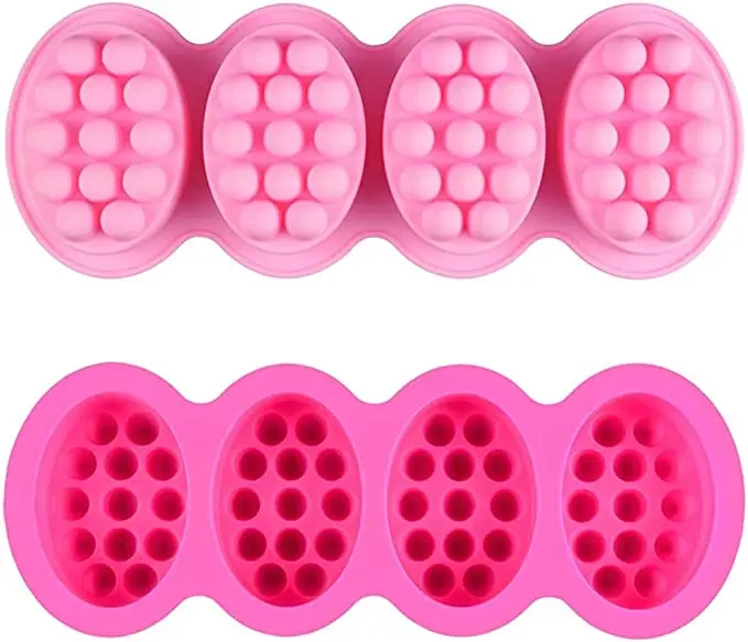 4 Cavities 4.5oz Silicone Soap Molds for DIY Soap Making, Chocolate Making, Candle Making  Massage Bar Soap Molds
