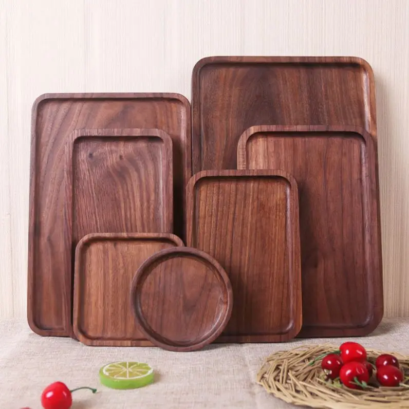 Bamboo Dinner Plate Board Wood Food Tray