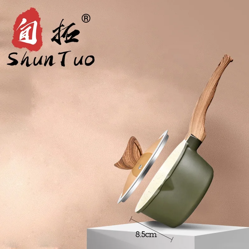 
20cm cooking non stick induction single buttom cookware set soup pot casserole aluminum stockpot 