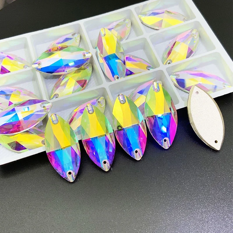 High quality Glass Chaton Light Peach Sew on Rhinestones Large Sewing Stones Flat Back Crystals for Sale