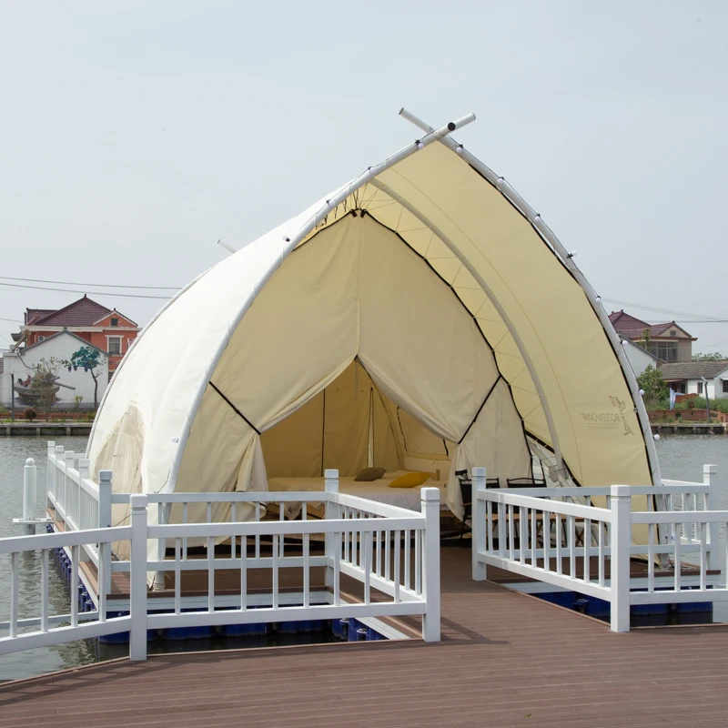 Luxury Waterproof Oxford Hotel Tent for Outdoor Glamping Safari & Camping with Bedroom in Sailing Shape for Resorts Restaurants