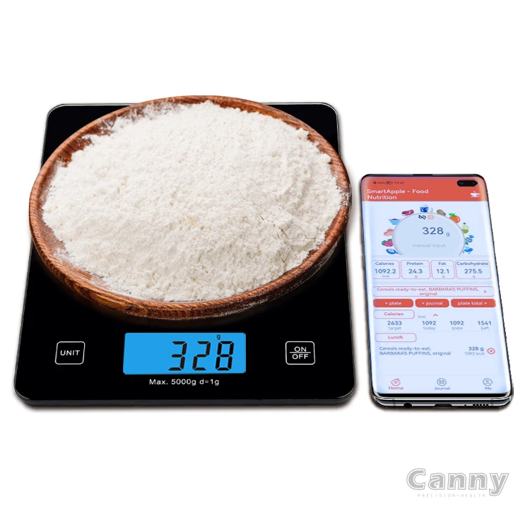 Canny Glass Platform Digital Kitchen Scale 5kg Sensitive Smart Nutrition Food Coffee Scale