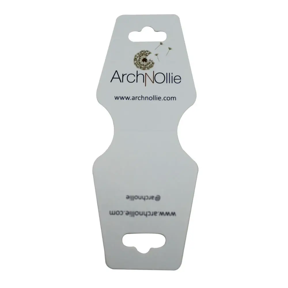 Customized White Paperboard Headband Retail Hanger Display Cards