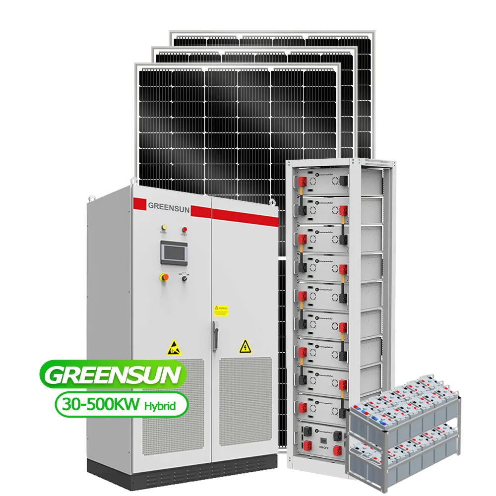 30kw solar generator 100kw power station 200kw 300kw 500kw hybrid solar system with lifepo4 battery for back up
