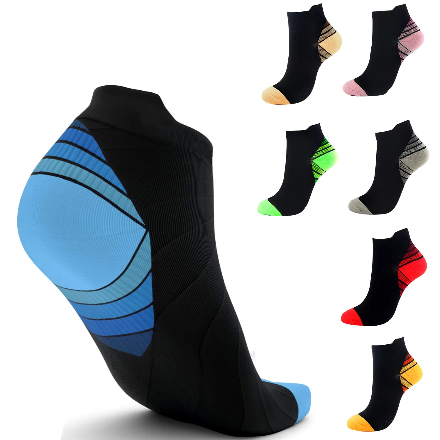 Hellosport Blank Sublimation Personalized Private Label Printed Custom Logo Compression Socks Men No Minimum Order