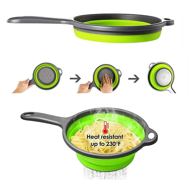 Складной дуршлаг набор фильтров для макаронных изделий корзина с пластиковыми ручками складные ситечки кухни
