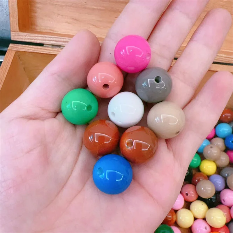 Mylulu Wholesale Candy Colored Loose Acrylic Plastic Bracelet Beads Jewelry beads Bubblegum Bead For Jewelry Making Kit Set