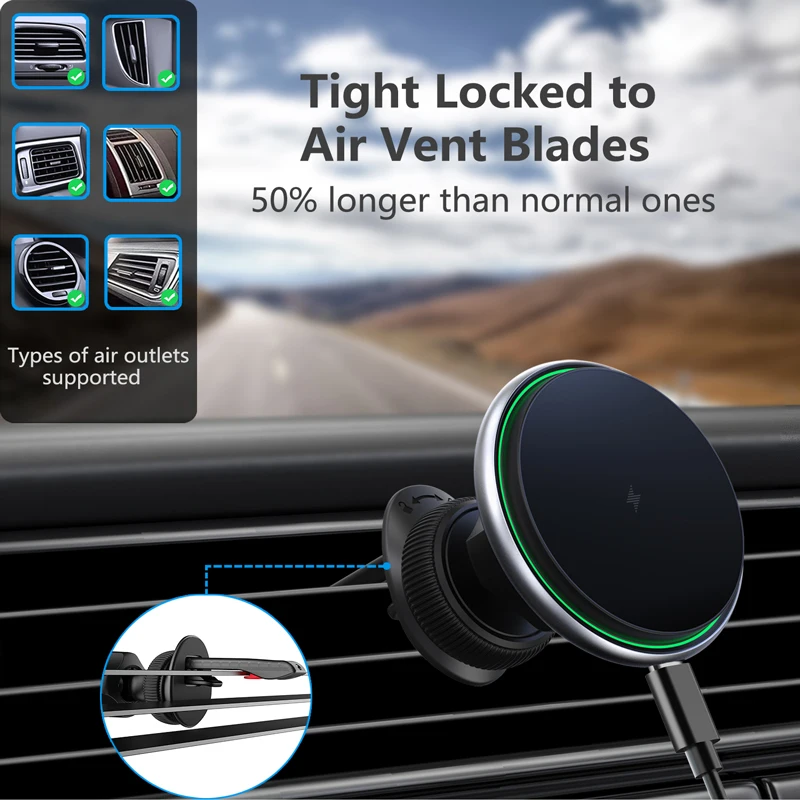 360 Degree Rotatable Air Vent Universal Magnetic Mobile Stand Car Phone Holder Dashboard Mount