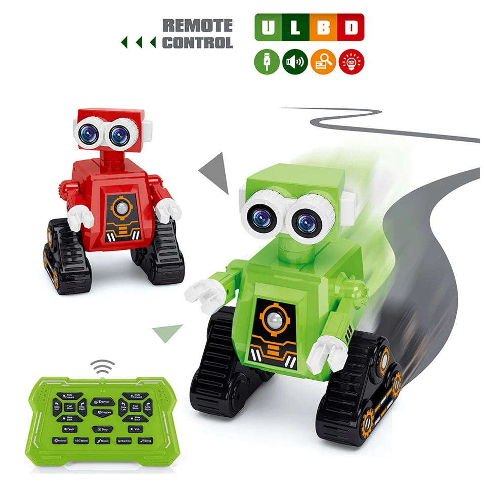 Лидер продаж интерактивный Интеллектуальный умный Программирование детей обучающий пульт дистанционного управления Электрический робот-головоломка игрушка
