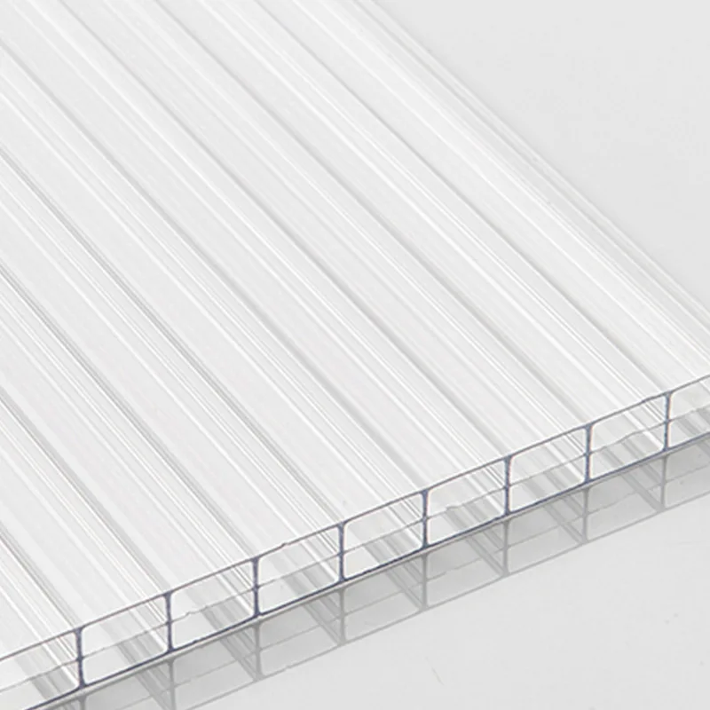 Polycarbonate sheet three layers of transparent 8mm UV resistant sunshade polycarbonate color hollow sheet