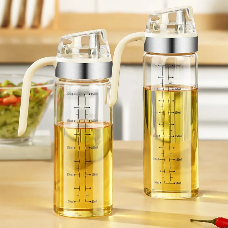 Large Capacity Kitchen Oil Storage Tank Sealed Glass Oil Pot High Borosilicate Glass Bottle Kitchen Olive Oil Dispenser Bottle