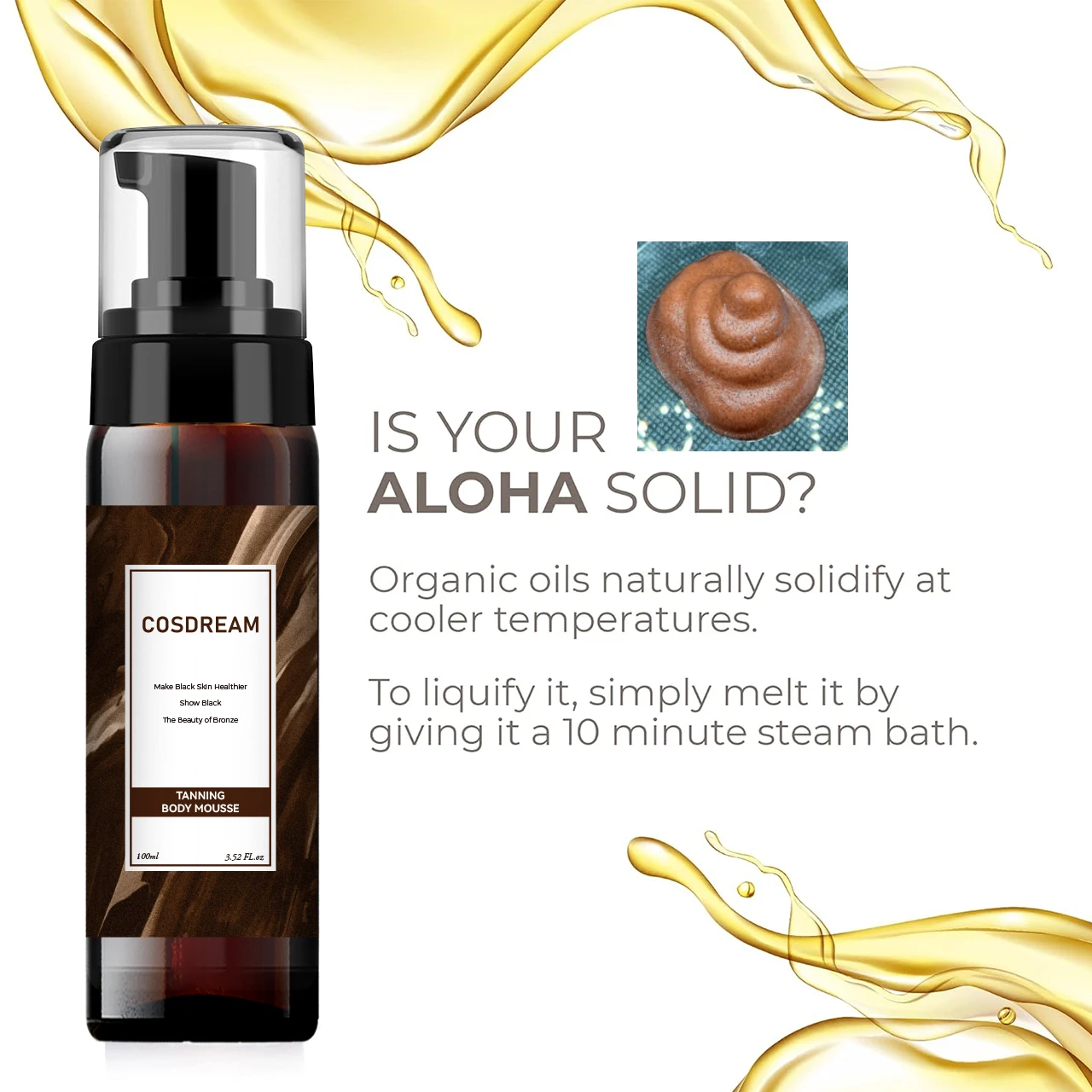 PINHE Tanning body mousse Keeps dark skin glowing Gives the skin a dark glow Tanning body mousse for man and women beauty black