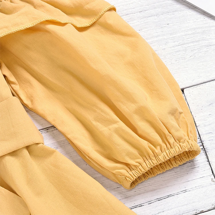 Wholesale Girls Dresses 4 Year Girl Casual Off-Shoulder Short Sleeve Dress With Belt Summer Kids Toddler Girl Dress