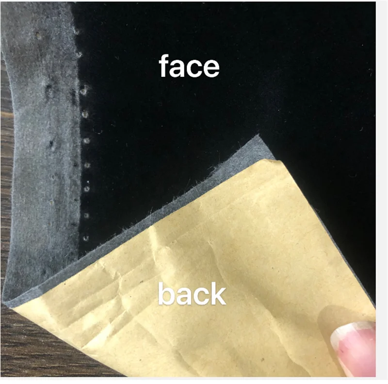 Sticky Backed 0.8mm, 0.5mm Black Self Adhesive Suede Velvet Flocking Fabric With Glue For Scratch Protecting