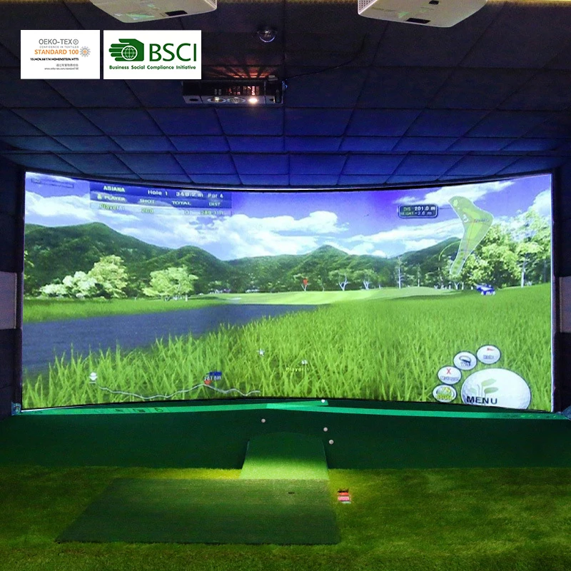Ultra Clear High Impact Home Golf Simulator Projection Screen Washable Customized Size Screen Simulator Impact Golf Screen
