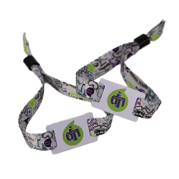 RFID NFC Woven Wristband MF 1K S50 Chip 13.56MHz RFID Fabric Wristband