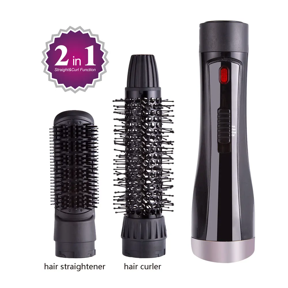 New Design Private Label Salon Hair Straightener Comb 3 IN 1 Hot&Cold Wind Massage Ceramic Hair Brush Dryer brush straightener