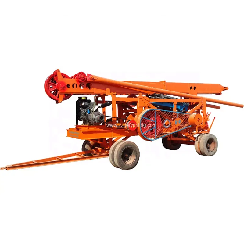 300m water borehole drilling machine DFP-6 pdc bit cable percussion drill rig