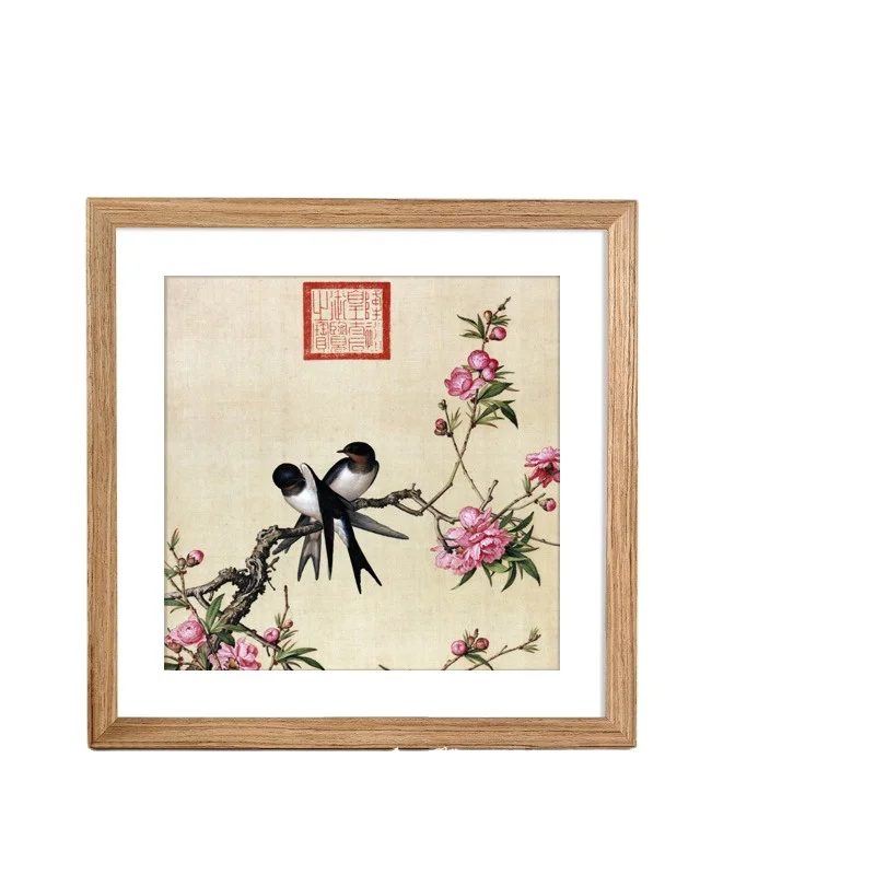 8x8 Square Picture Frame Display Picture 4x4 with Mat or 8x8 without Mat Black Wood Grain Photo Frame for Wall and Tabletop Deco