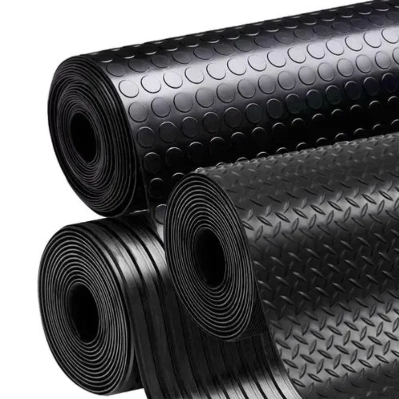 Button Dot Anti-Slip Coin Flooring Matting Rolls 2mm Reclaimed Rubber EPDM Sheet Button Dot Industrial Rubber Sheet