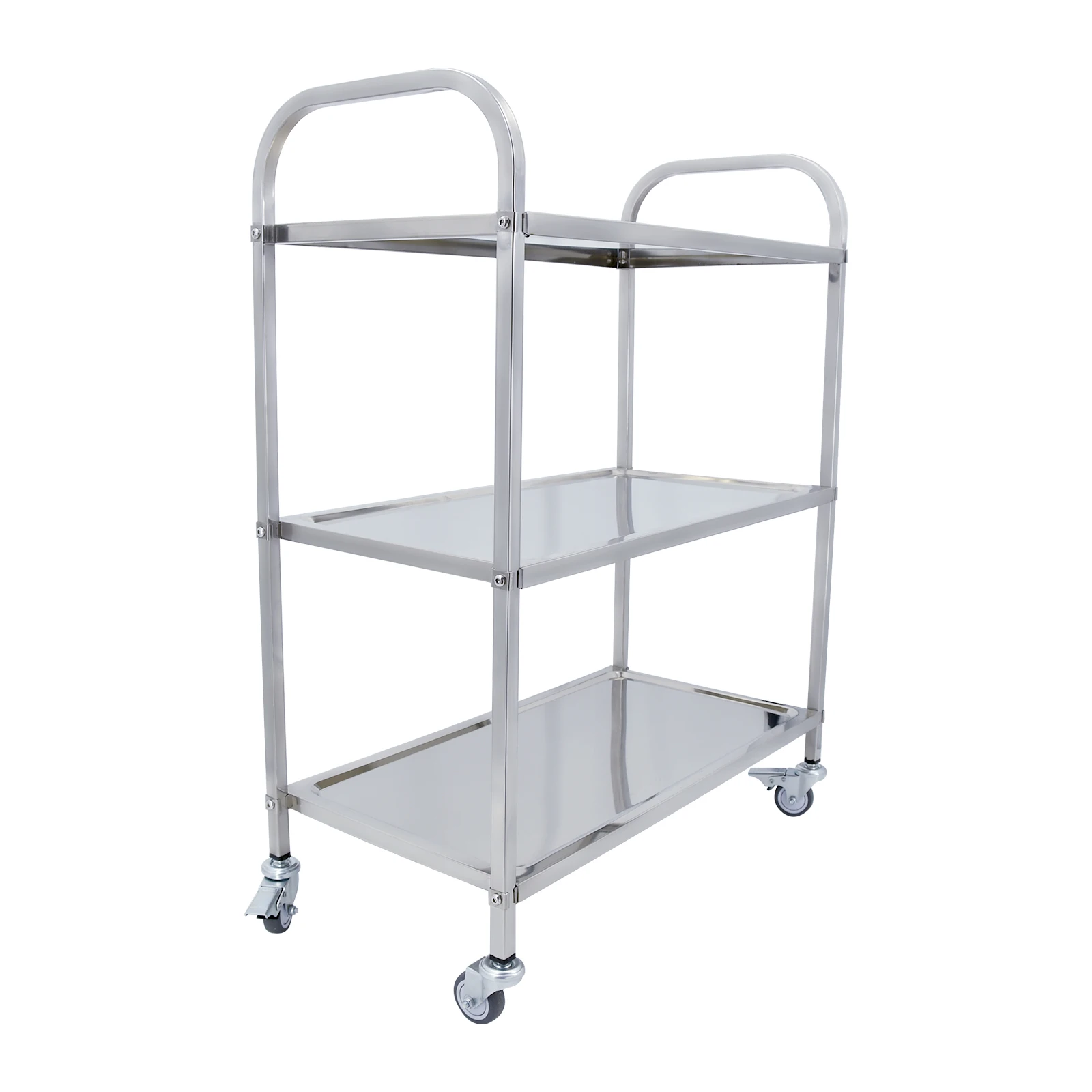 Food serving small type stainless steel dining trolley cart with wheels