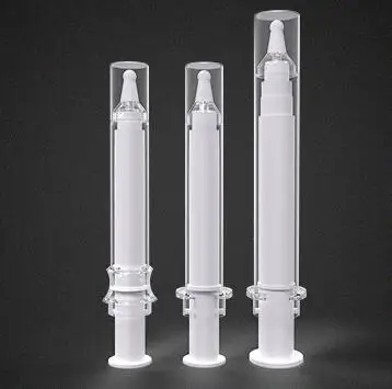 Hot Sale Cosmetic Plastic Spray Bottle Factory Wholesale 10ml Syringe Shape Plastic Airless Bottle