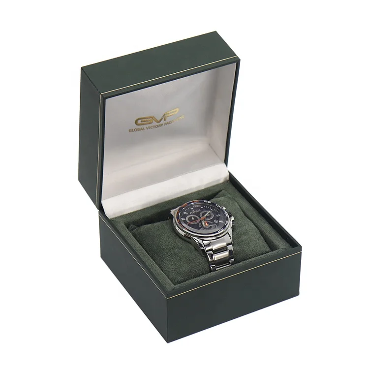 Custom Logo Watch Box for Men Luxury Storage Leatherette Watch Gift Packaging Box