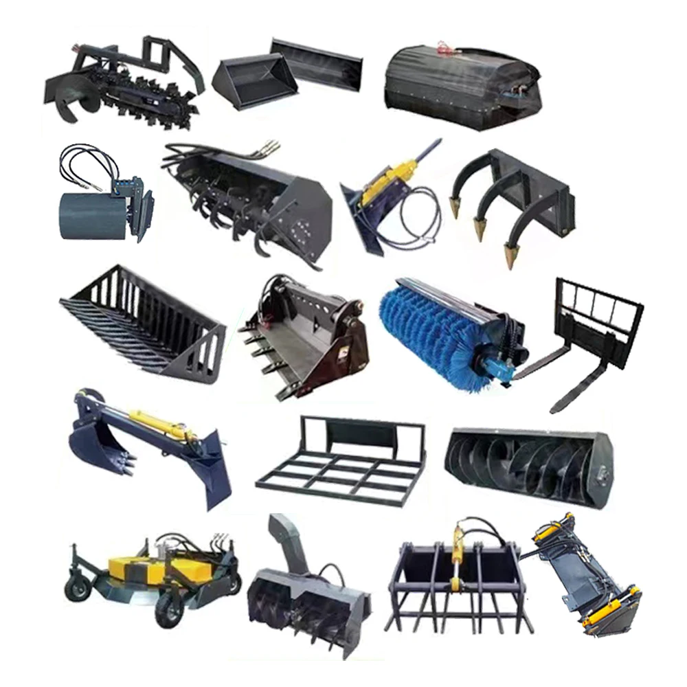 FREE SHIPPING CE EPA New Type Mini Skid Steer Track Loader Walk Behind Crawler EURO5 Skid Steer Loader Attachments for Sale