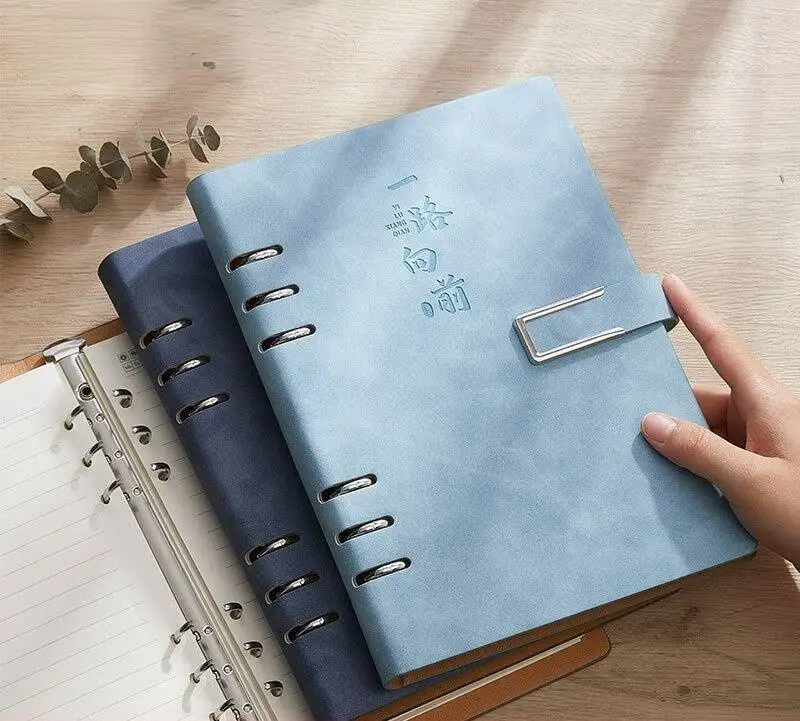 A5 Faux Leather Binder Budget Personalized Binder Planner With Button A5 Planner