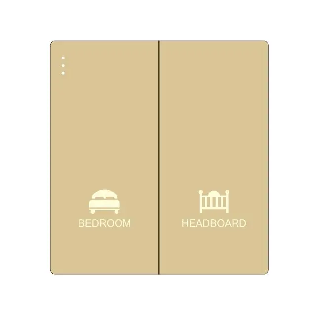 Orbita 2 Gang 2 Way Switch PC Material Champaign Color Plate Wall Switch