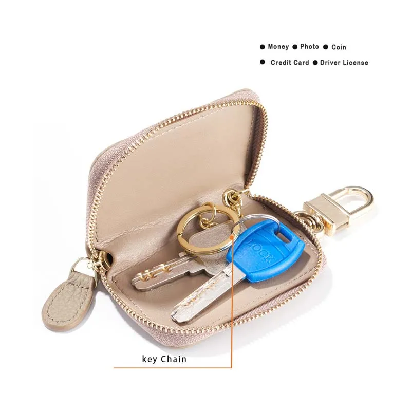 New Design 2024 Brand Custom Famous Key Pouch Full Grain Cow Leather Key Holder Custom Vintage Style Key Case