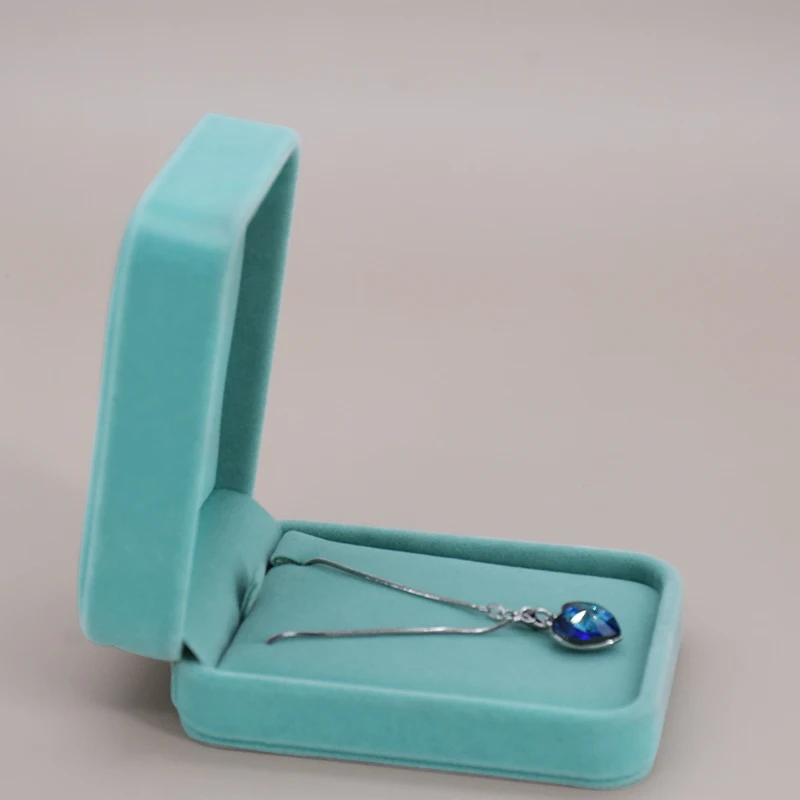 Роскошная красивая подарочная упаковка Velvid и подвеска для ювелирных изделий, коробка для сережек на заказ, зеленая бархатная упаковка для сережек с логотипом