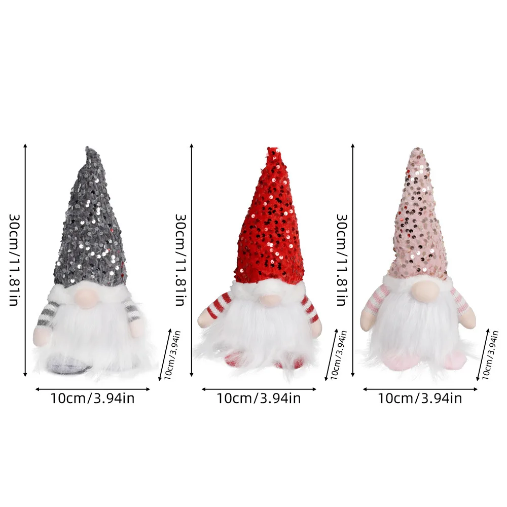 30cm Christmas Doll Elf Gnome With Led Light Christmas Decoration Supplies Plush Gnome Cotton Doll