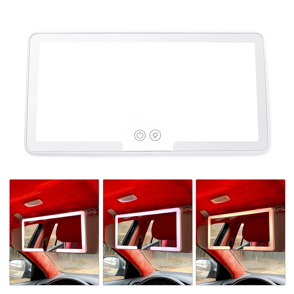 Automobile Make Up Car Mirror Travel Vanity Car Sun Visor Mirror Makeup Sun-shading Cosmetic Mirror With Six Led Lights