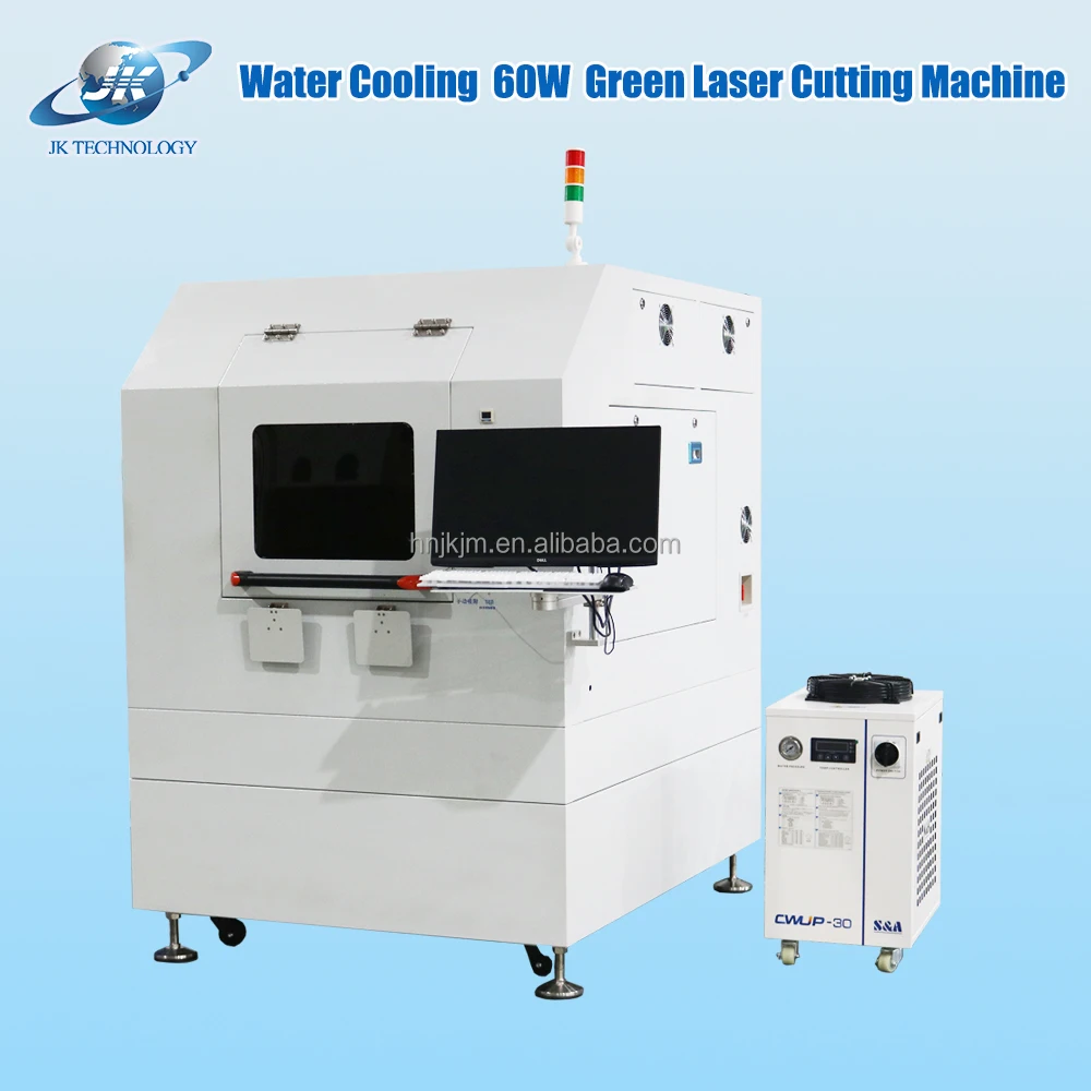 60W green laser cutting machine for PCB FPC LGA with CCD camera visual locating system vacuum suction system