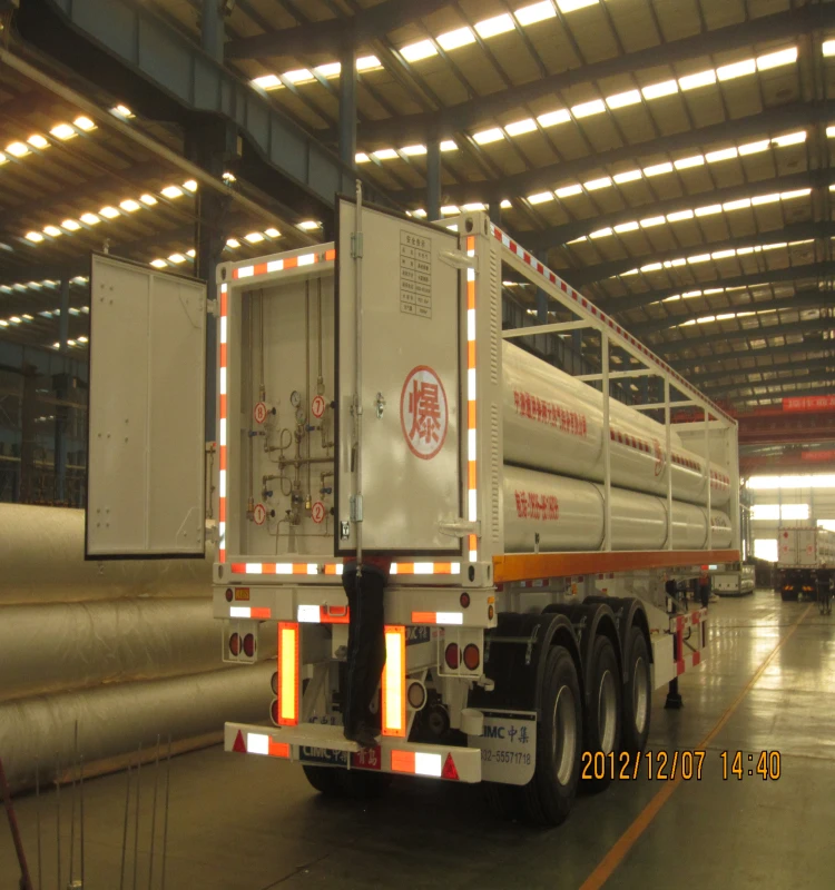 ADR BV Certificate 3 Axle 9 Tubes Customized 40ft Cng Gas Tube Bundle Skid Mounted Container